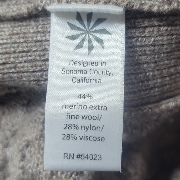 Athleta Honeycomb Sweater Tunic Oatmeal Heather Merino Blend Size XXS - Picture 8 of 9